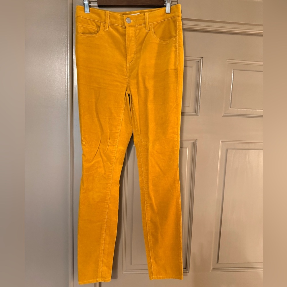 LOFT Mustard Skinny Corduroy Pants